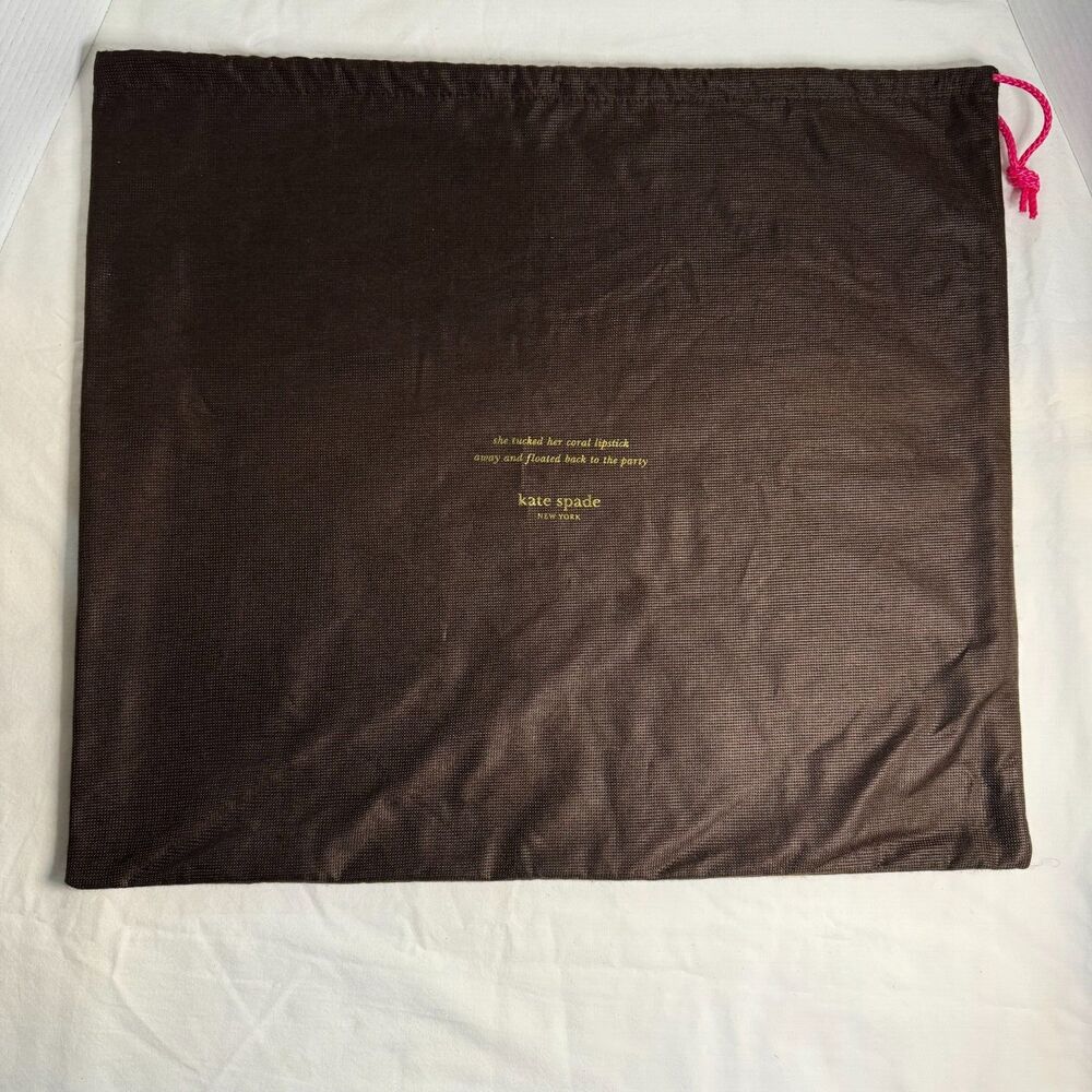 Kate Spade NY Brown Dust Bag 19.25" x 16.75" Purse Cover Storage Fancy Pink Draw